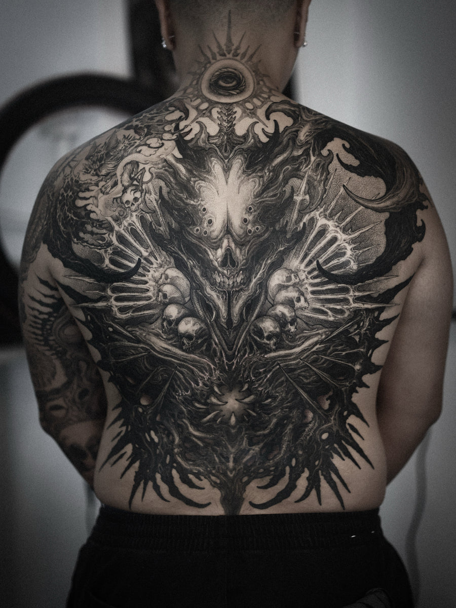 Free-hand dark art - blackwork