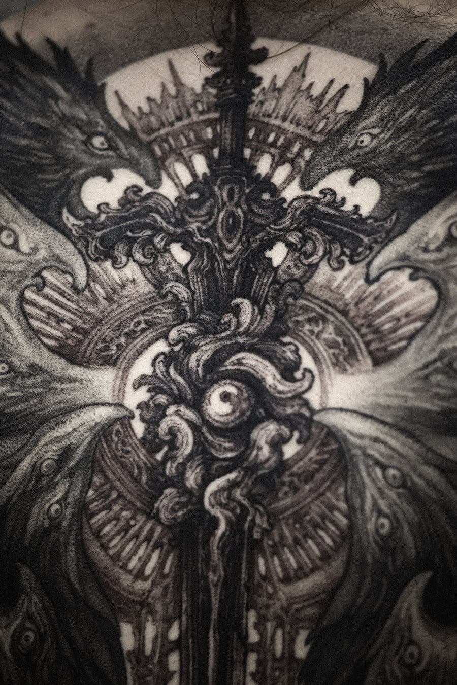 Free-hand dark art - blackwork