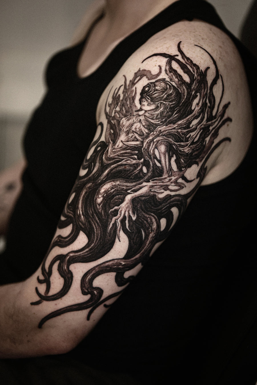 Free-hand dark art - blackwork
