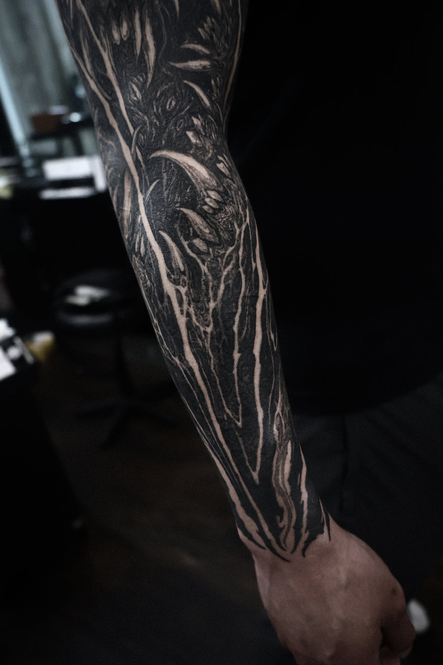 Free-hand dark art - blackwork