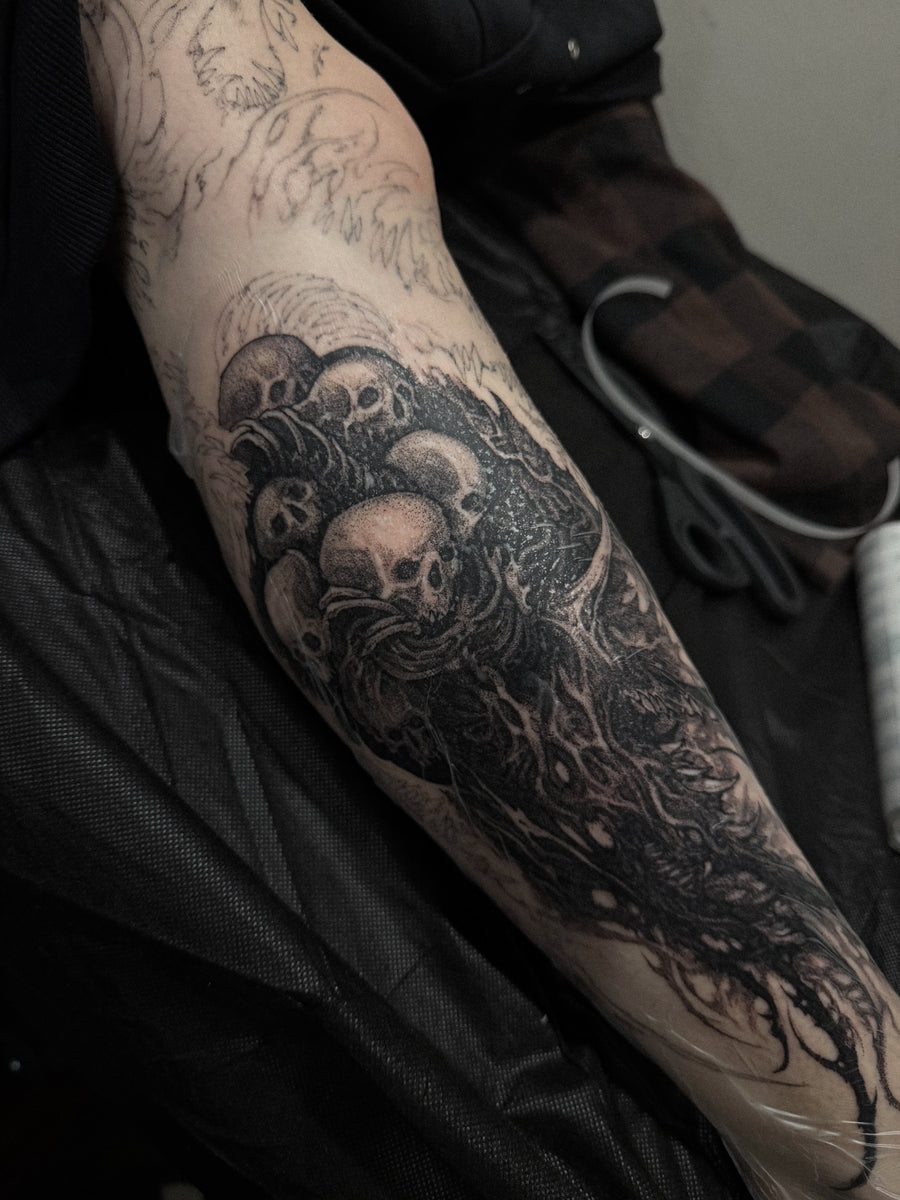 Free-hand dark art - blackwork