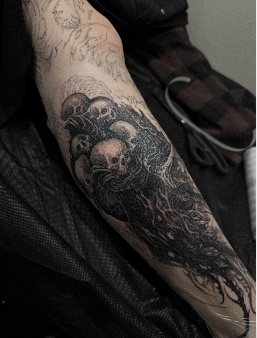 Free-hand dark art - blackwork