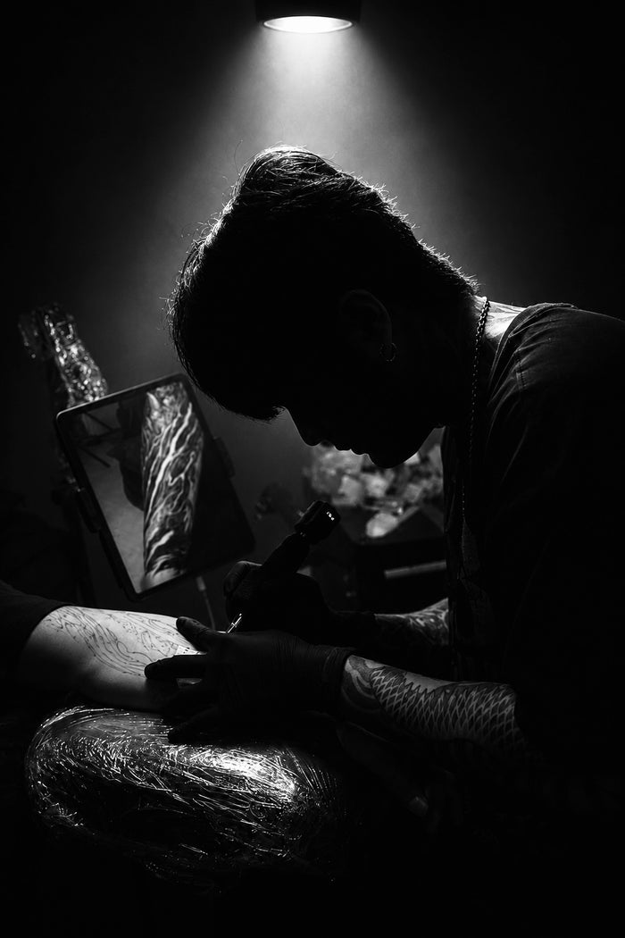 Rokyeom — Free- hand Dark Art · blackwork tattoo artist, Hanok Studio Toronto